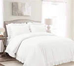 Lush Cor Reyna Twin Xl White Duvet Set 100% Cotton Ruffles 2 Piece. Fixed Price $63.00.