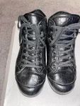 Black Guccissima Leather Web High Top Sneakers Size 41.5 Us Men 8. Fixed Price $80.00.