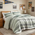 Full/queen Size Comforter Set Sage Green - 3 Pieces Modern Striped Quilt Bedding. Fixed Price $89.10.