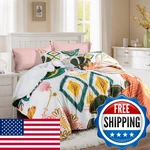 Tyrot Boho Floral Queen Comforter Set - 3 Piece Farmhouse Botanical Bedding. Fixed Price $74.70.