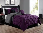 Elegant 7-PIECE Queen Bedding Set Dark Purple/gray/black Comforter. Fixed Price $113.99.