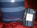 Nautica Gulfport Blue Stripe 5 Pc Twin Comforter Bedskirt Sheet Set. Fixed Price $189.99.