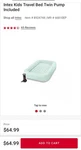 Intex Kidz Travel Bed Set Inflatable Mattress Light Green Twin With Pump. Fixed Price $49.96.