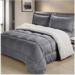 Swift Home Ultra Plush Reversible Micromink/sherpa Fleece Comforter Set, Silver. Fixed Price $45.00.