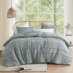 Spaces Blue/grey Queen Size Comforter Set - 3 Pieces Pintuck Pleated .... Fixed Price $58.35.