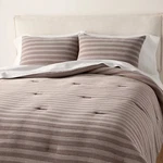 3PC King Tonal Stripe Comforter Set Brown - Hearth & Hand With. Fixed Price $43.99.
