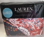 Lauren Ralph 3 Pc Tessa Full/queen Duvet Set Vermillion Multi Nip. Fixed Price $167.96.