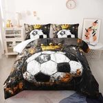 Nttopship Comforter Set King Sizesoccer Sport Print Bedding 3 Pcs. Fixed Price $88.32.