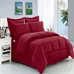 Elegant Comfort Wrinkle Resistant Silky Soft Dobby Stripe Bed-in-a-bag. Fixed Price $83.66.