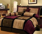 Grand Linen 7 Piece Burgundy Brown Black Bed Bag Micro Queen,. Fixed Price $140.71.