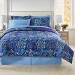Brylanehome Bh Studio Reversible Comforter - Full, Navy Paisley. Fixed Price $54.99.
