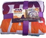 Star Wars Forces Of Destiny Purple Reversible Twin/full 2-PC Quilt Sham Bed Set. Fixed Price $38.00.