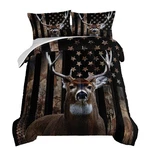 Hosima Deer Hunting Camo Comforter,hunter Bedding Set American Flag Comforter.... Fixed Price $82.92.
