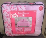 Juicy Couture King Reversible Comforter Set Plush Pink/leopard Print & Monograms. Fixed Price $86.99.