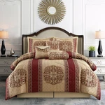 Stratford Park Gold/wine King Comforter Set, 7 Piece, Burgundy Home Decor, Pr.... Fixed Price $171.09.