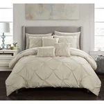 Chic Home Valentina Pleated Ruffled Bib Comforter Set, Queen,taup. Fixed Price $106.88.