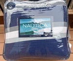 Nautica Navy Striped Reversible 2-PIECE Cotton Comforter Set, Twin/twin Xl New. Fixed Price $55.65.