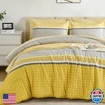 Wongs King Yellow Striped Comforter Set 7PC W/sheets Bohemian Microfiber. Fixed Price $79.82.