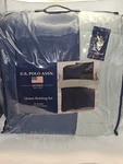 Us Polo Assn. Bedding 3PC Quenn Comforter Set-reversible Navy/grey. Fixed Price $30.00.
