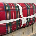Pottery Barn Stewart Plaid Flannel Reversible Comforter, Full/queen Red. Fixed Price $169.00.
