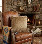 Croscill Pillow Faux Fur Throw 18" Square Wagner New. Fixed Price $34.99.