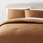 Twin/twin Extra Long Washed Cotton Sateen Comforter And Sham Set Light Brown. Fixed Price $27.99.