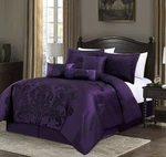 Chezmoi Collection 7-PIECE Jacquard Floral Comforter Set (queen, Purple/dark .... Fixed Price $115.89.