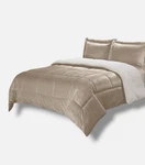 Swift Home Beige Micromink-sherpa Comforter 3-PIECE Set, Queen Size. Fixed Price $29.70.