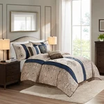 Madison Park Comforter Set, Faux Silk Jacquard Design, All Season, Matching Bed. Fixed Price $220.99.