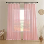 Sheer Curtains 52 W X 72 Light Filtering Panels Peach Pink Joydeco Inches. Fixed Price $51.99.