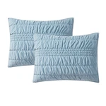 Mainstays Solid Teal Zig Zag Stripe Reversible Crystal Mink Pillow Shams, King. Fixed Price $19.99.