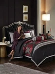 Nanshing Lincoln 7-PIECE Comforter Set, Black, California King Bedding. Fixed Price $148.63.