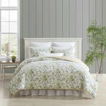 Laura Ashley - King Comforter Set Soft Cotton Bedding Matching Shams Floral. Fixed Price $123.51.