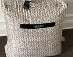 $420 Ralph Lauren Sierra Tan /silver Cotton Full/queen Comforter Set. Fixed Price $155.99.