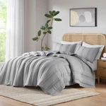 Intelligent Design King Set Crinkled Channel Quilting Coverlet. Fixed Price $73.95.