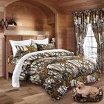 24 Pc Mixed White Snow Camo Queen Sheets, King Comforter; Three Curtain Sets. Fixed Price $147.84.