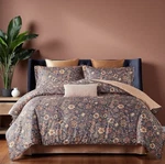 New Anthropologie Purple Silky Floral Boho Queen Comforter Bedding & Sham Set. Fixed Price $166.50.