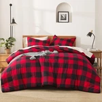 Andency Red Black Plaid Comforter Set KING(104X90INCH), 3 Pieces Buffalo .... Fixed Price $55.18.