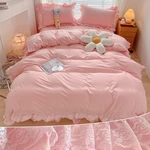 Chic Ruffle Lace Polyester Duvet Cover Set -girl Pink BEDDING-2 Piece Twin. Fixed Price $29.99.