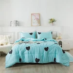Love Pattern Girls Comforter Set Size, Sky Cute Heart Print Full Blue. Fixed Price $49.83.