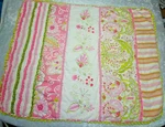 Kidsline By Dena, Crib Comforter Blanket Reversable, Embroidered, Pink, Green. Fixed Price $17.98.