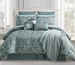 Sunham Harrison Botanical 13-PC. Comforter Set Queen Green Msrp $360. Fixed Price $150.00.