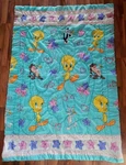 1996 Warner Bros Looney Tunes Tweety Taz Comforter Twin Vintage Bedding Blanket. Fixed Price $49.00.