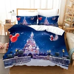 3D Christmas Castle Moon Winter Sky Quilt Cover Bedding Sets Pillowcases 64. Fixed Price $79.42.