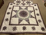 Keeco Quilt Bedding Set Purple & Green White Star Pattern 86X86" 2 Shams. Fixed Price $115.00.