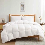 Peace Nest All Season White Goose Down Feather Fiber Comforter With 360TC Fabric. Fixed Price $72.99.