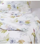 Nwt Yves Delorme Belle Nuit Queen Flat Sheet Floral White Blue Multi France. Fixed Price $285.00.