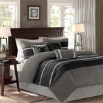 Pemberly Row Modern / Contemporary 7 Piece Comforter Set In Black. Fixed Price $162.17.