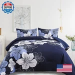 Menghomeus Queen Comforter Navy Blue Floral Bedding Sets - Soft. Fixed Price $59.46.