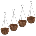 Hanging Planters With Coco Liners Pot Flower 4 Pcs Black Steel Vidaxl. Fixed Price $54.99.